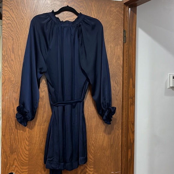 umgee Navy Blue Satin Dress - Picture 3 of 3